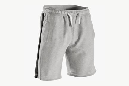 Preview: Men's Heather Grey Sport Shorts with Black Stripe