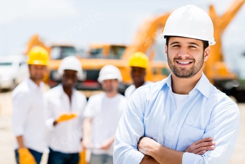 Preview: Successful Male Architect At A Building Site With Arms Crossed