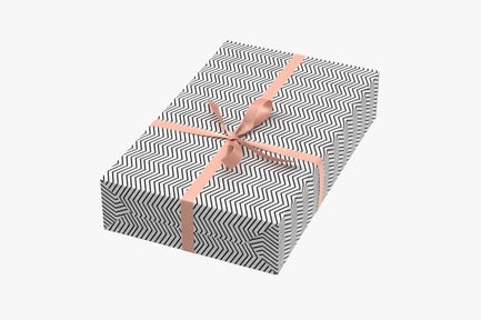 Preview: Zigzag Gift Box with Peach Ribbon