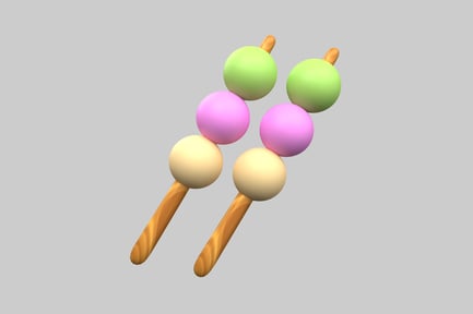 Skewers with colorful balls.