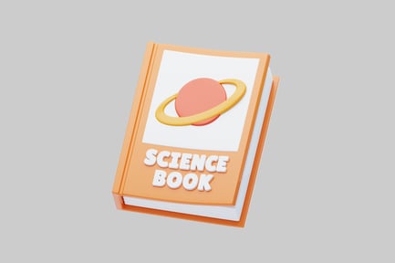 Preview: Cartoon science book with planet