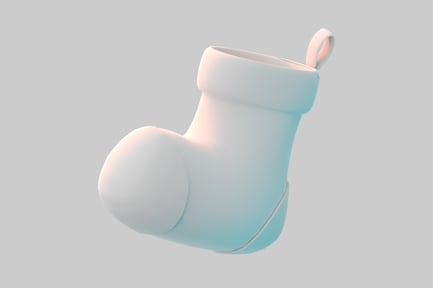Preview: Minimalist white christmas stocking decoration