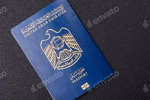 Preview: Physical paper international passport of a citizen of the United Arab Emirates