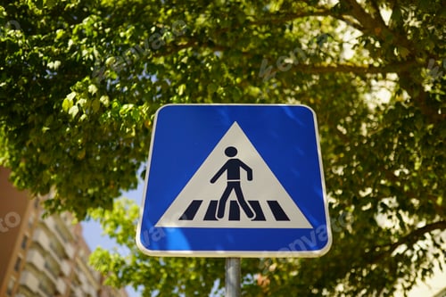 Preview: Closeup of a road sign with the blurred background