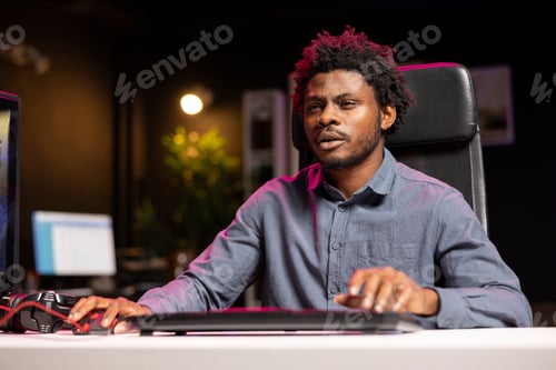 Preview: Man plays videogame online during stream broadcast with fans