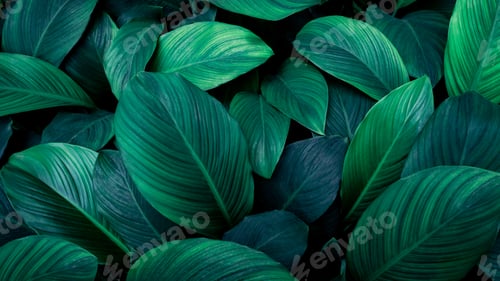 Preview: Close up tropical Green leaves texture and abstract background., Nature concept.