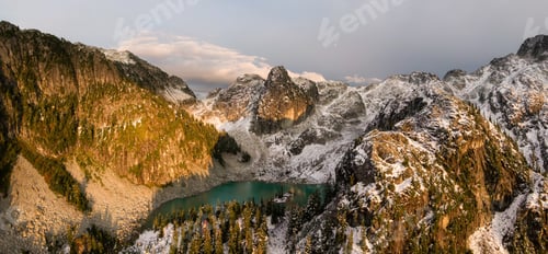 Preview: Aerial Panoramic View of Canadian Mountain Landscape