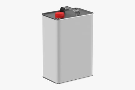 Visualização: Vasilha de fluido automotivo genérico, etiqueta em branco, tipo 03