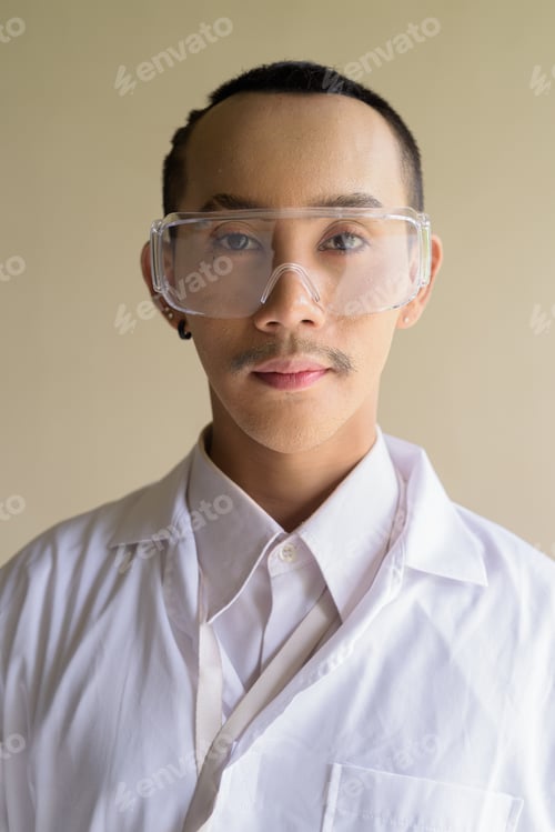Preview: Portrait of young non binary gay man research scientist