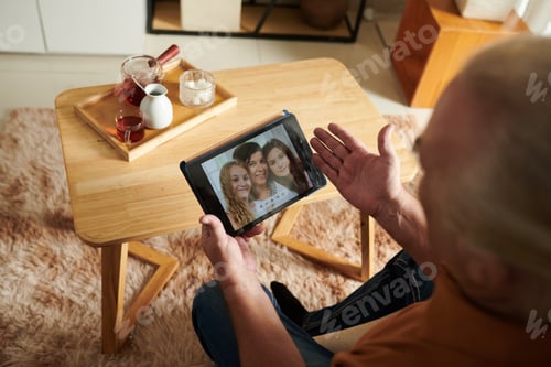 Preview: Senior Man Video Calling Family