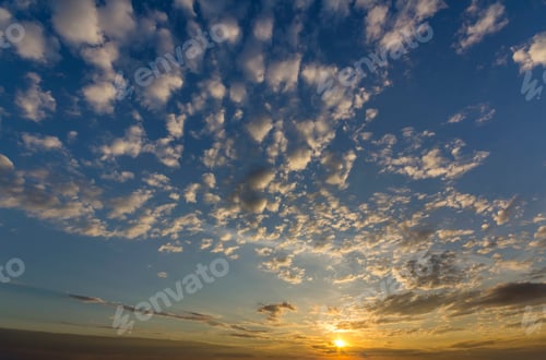 Preview: Panorama of sky at sunrise or sunset.
