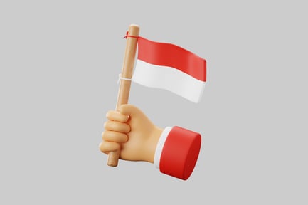 Preview: Hand holding indonesian flag
