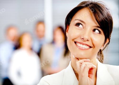 Preview: Portrait Of A Thoughtful Business Woman At The Office