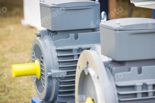 Preview: Detail of electric engine. Part of electrical machinery. Technology