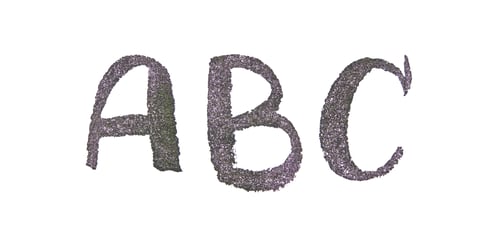 Preview: Glitter alphabet: sparkling letters abc on white background for creative designs