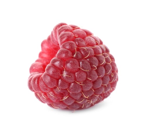 Preview: One fresh tasty raspberry isolated on white