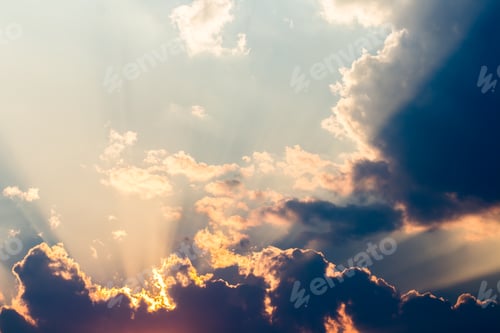Preview: Radiant Sunbeams Filtering Through the Heavently Clouds
