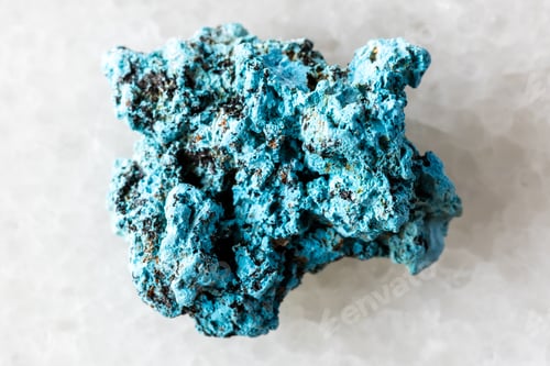Preview: sample of rough shattuckite mineral on white