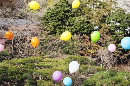 Preview: Celebration with flying balloons