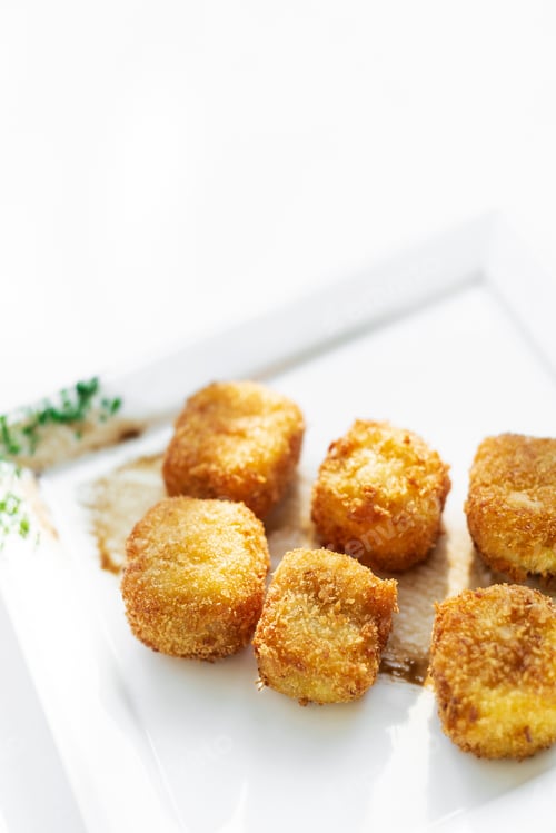 Preview: fried mashed potato square croquettes simple vegetarian side dish