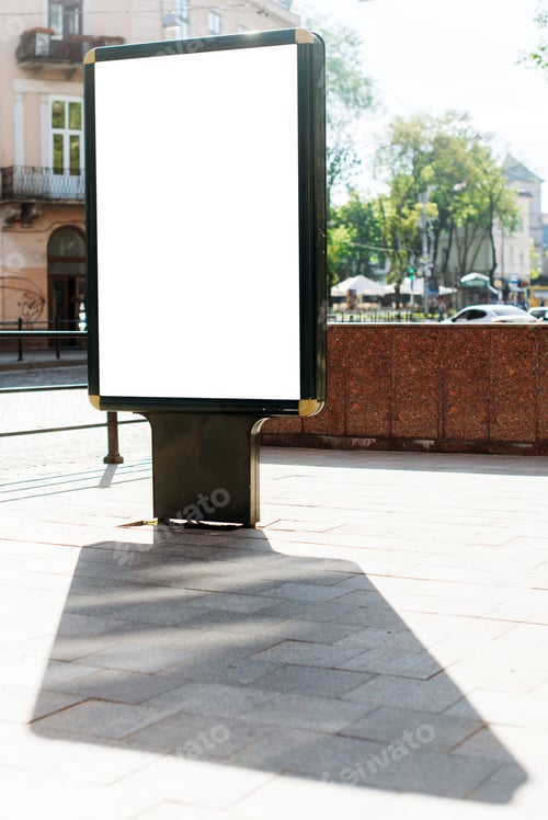 Preview: Blank mock up of vertical street poster billboard