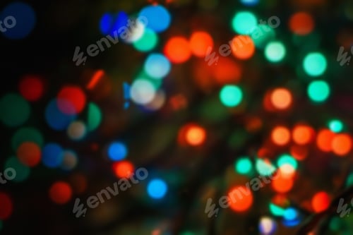 Preview: Background Abstract- Bokeh Blurry. Defocused- Festive Party. New Year- Beautiful Spark.
