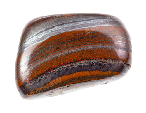 Preview: polished Jaspillite rock isolated on white