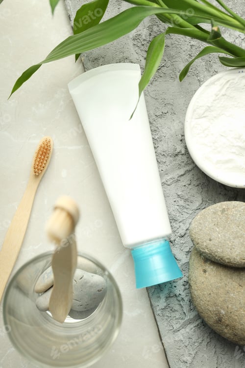 Preview: Concept of tooth or oral care, top view