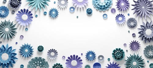 Preview: Colorful paper flowers on white background