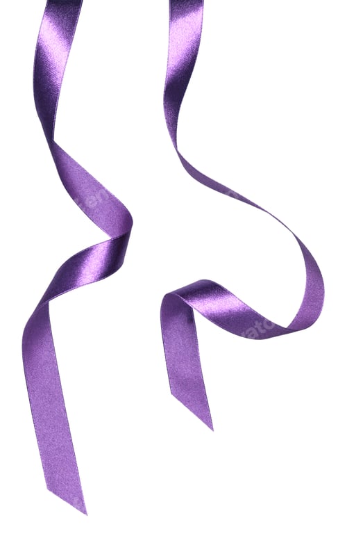 Preview: Shiny satin ribbon in lavender color isolated on white background close up