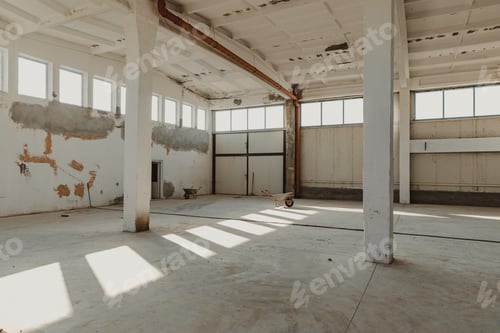 Preview: Inside an old industrial hall.