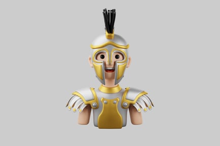 Preview: Cartoon roman gladiator bust character