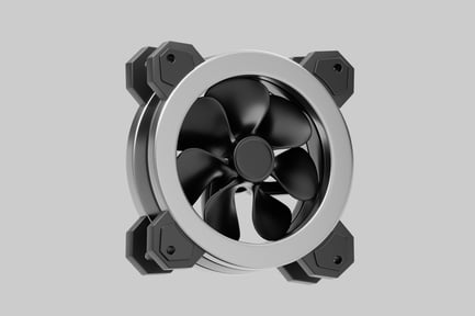 Preview: Computer fan, silver trim, black blades