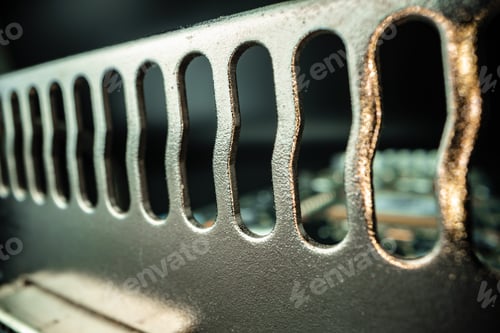 Preview: Lattice of computer cooling system macro photo
