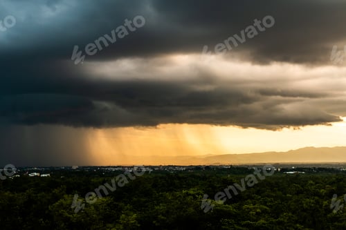 Preview: Storm clouds with the rani. Nature Environment Dark huge cloud sky black stormy cloud