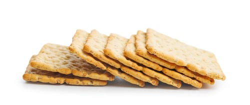 Preview: Salted crackers isolated on white background.