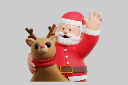 Preview: Santa and reindeer cartoon friends
