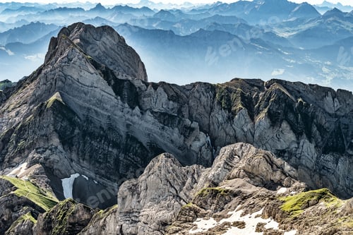 Preview: Mountain view from Mount Saentis, Switzerland , Swiss Alps.