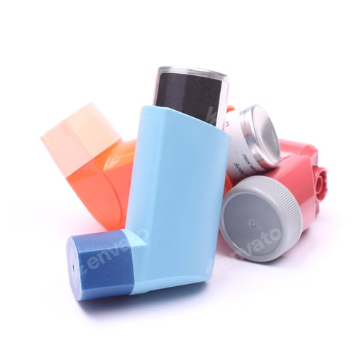 Preview: Asthma inhalers isolated over white