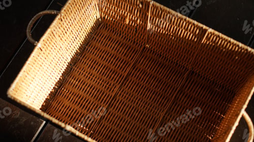 Preview: Empty Cloth Basket In Beauty Light And Shadow For Housework And Hobby Concept Background