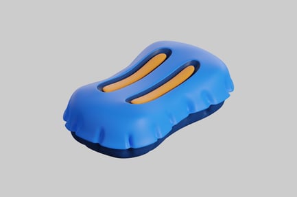 Preview: Irregularly shaped blue object with two yellow protrusions