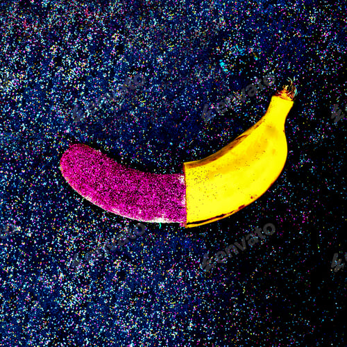 Preview: Minimal Glitter Banana surreal design Shining fruit