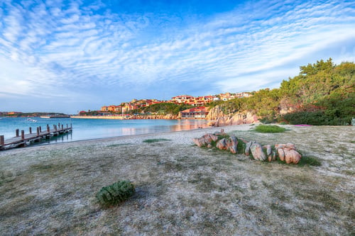 Preview: Unbelivable view of Porto Cervo town at sunset.