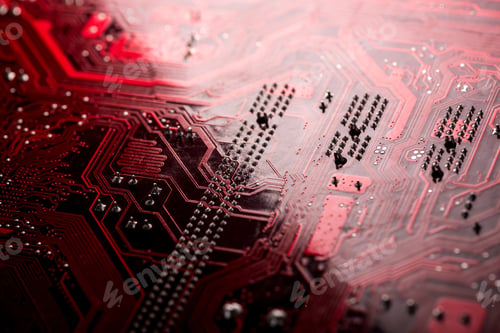 Preview: System board close-up view with electronic details and components