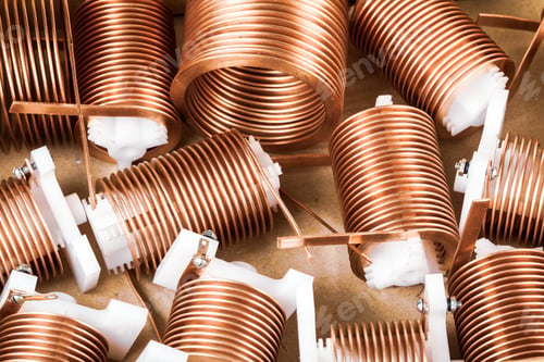 Preview: Close-up a lot of twisted flat copper wires