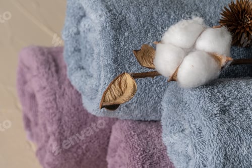 Preview: Cotton soft towels front view, copy space