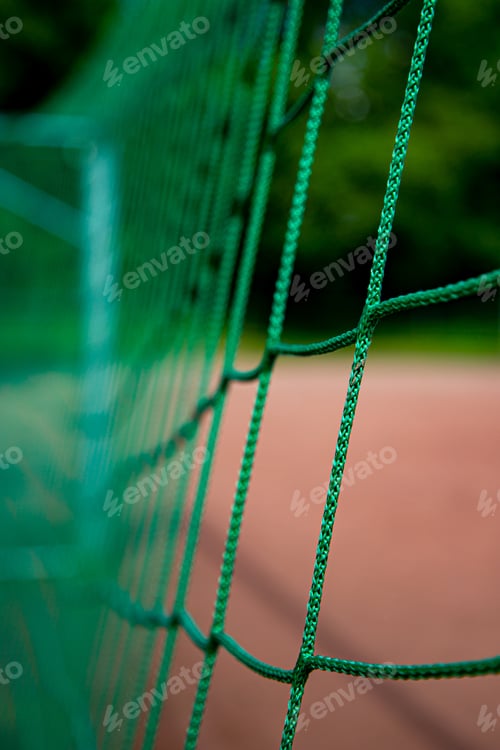 Preview: Closeup shot of a net of a soccer goal