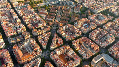 Preview: Barcelona skyline and Hospital of the Holy Cross and Saint Paul (de la Santa Creu i Sant Pau)