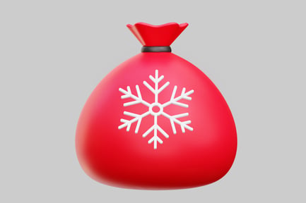 Preview: Red Gift Bag With Snowflake