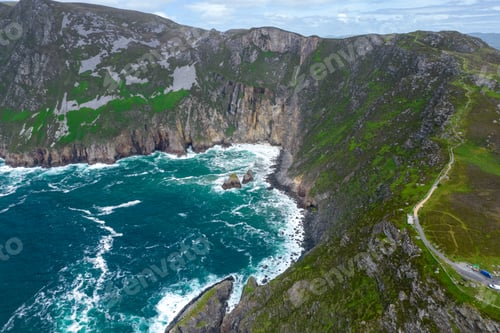 Preview: Landscape of the Slieve League surrounded by water in County Donegal, Ireland